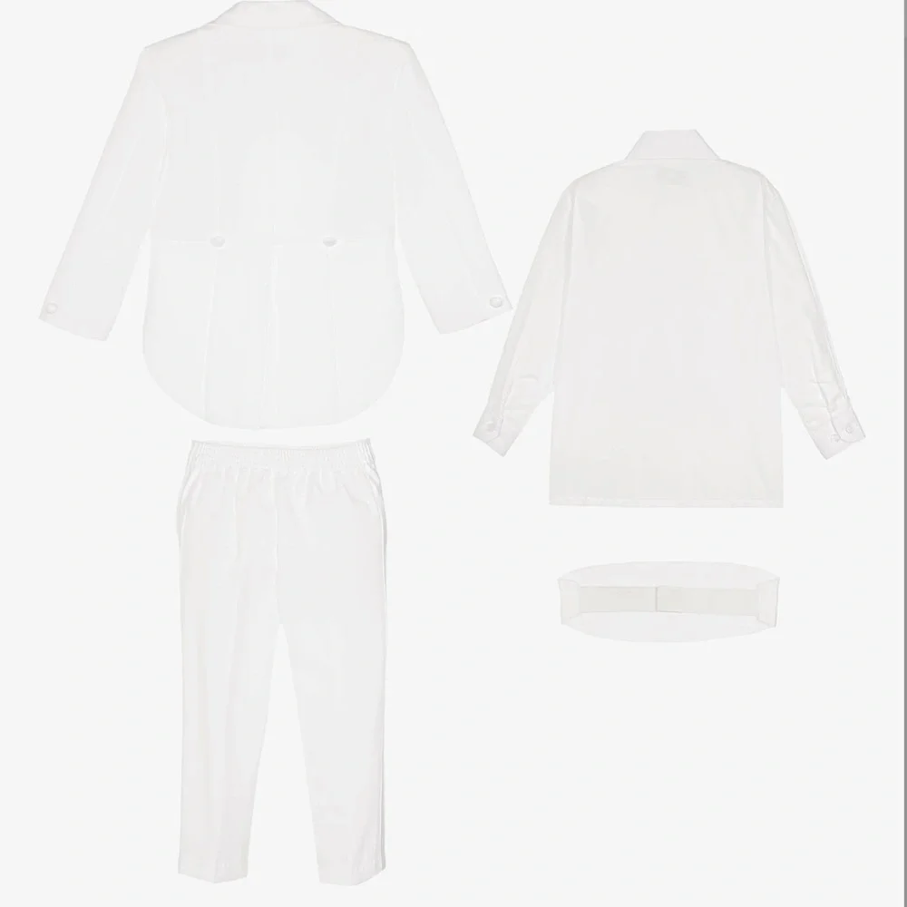 Beau Elegant White Baby boy white tuxedo like new